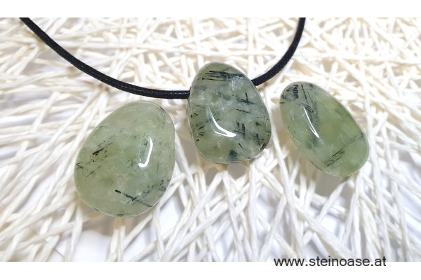 Anhänger Prehnit gebohrt